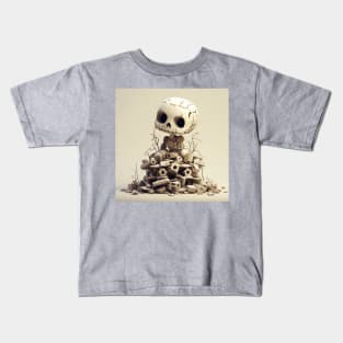 A dead preppy skeleton on a pile of machine parts Kids T-Shirt
